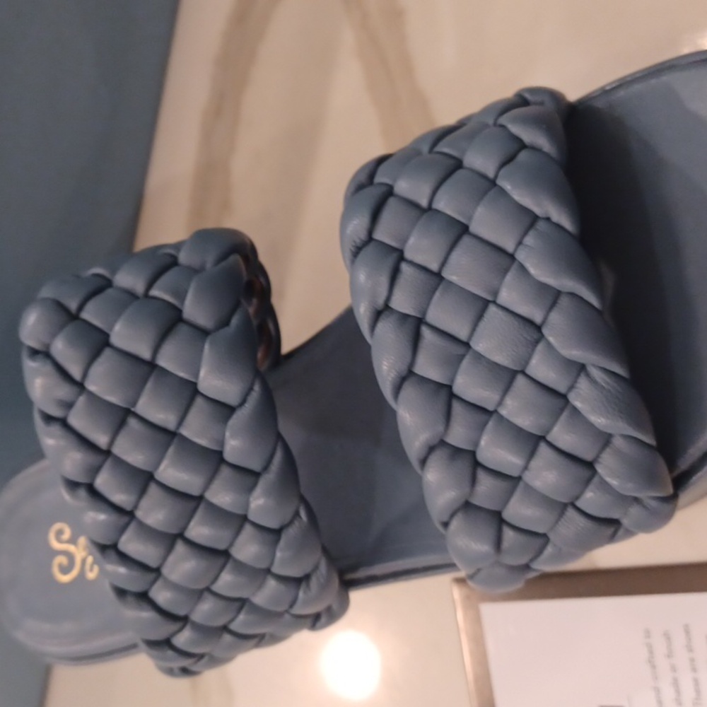 Seychelles Women's Novelty Blue Heel Sandals Shoes NWB $130 - Picture 4 of 10